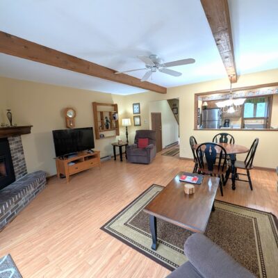 Skogland Condo #11 – Patio with lots of natural light and cozy furnishings!